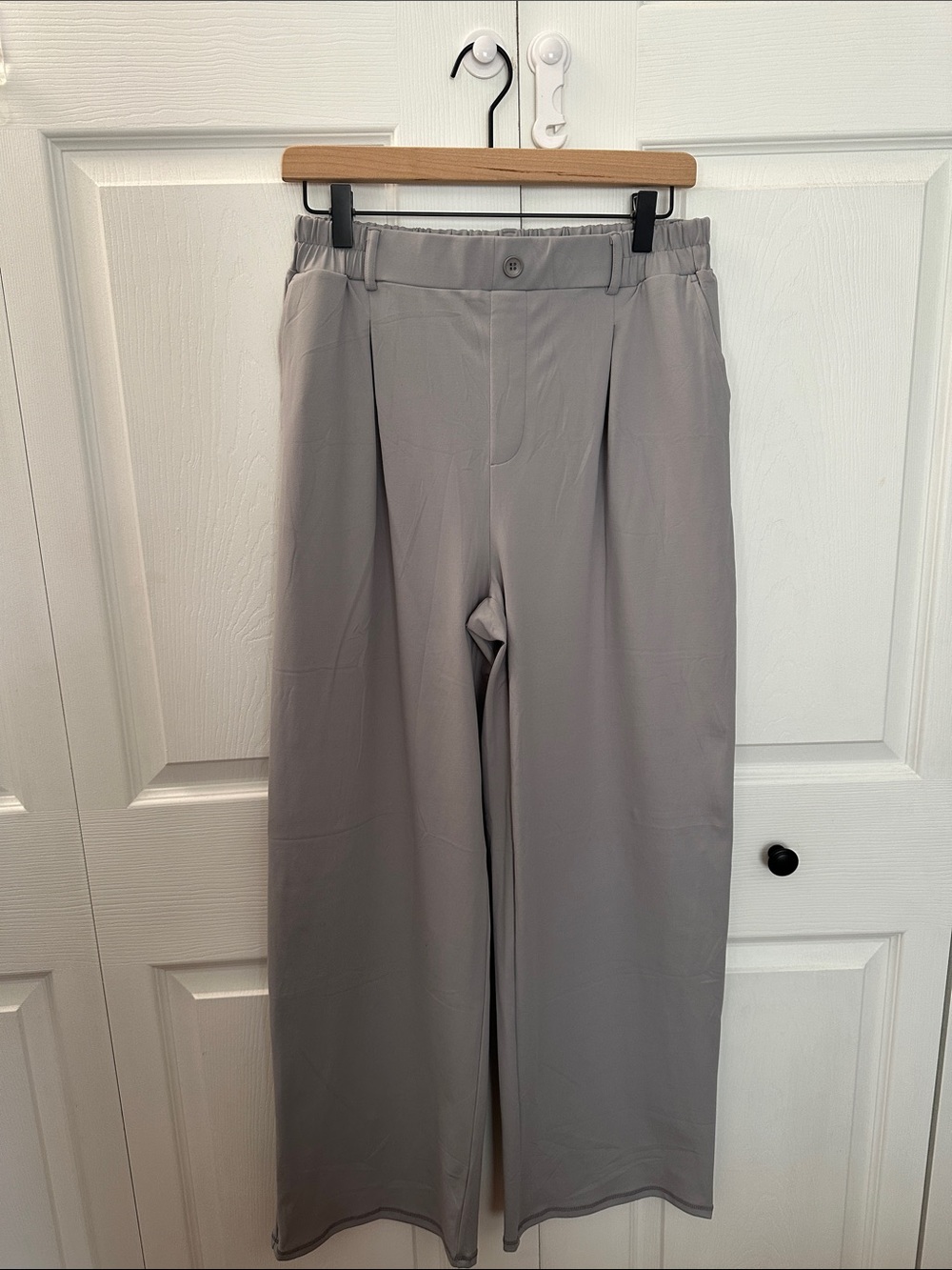 Wide-Leg Chinos - Light Gray